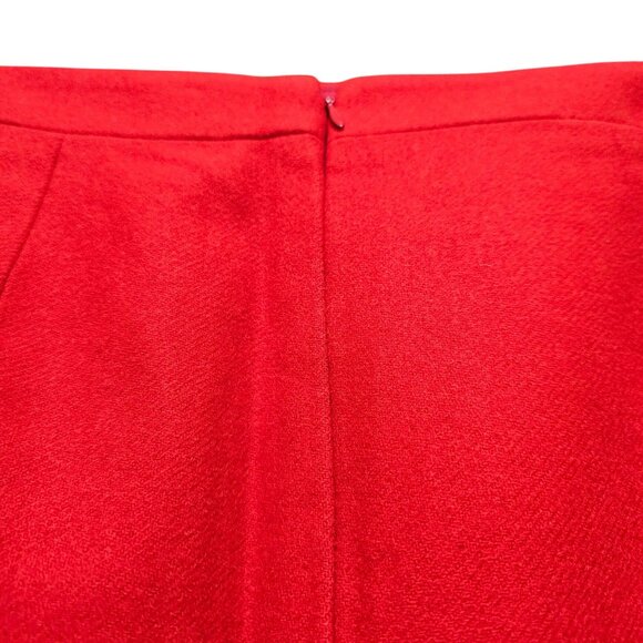 J.Crew Red Wool Blend Pencil Skirt Women's Size 4 Back Vent - Picture 3 of 9
